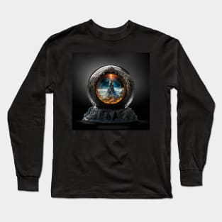 The Mountain in the Snow Globe - I Long Sleeve T-Shirt